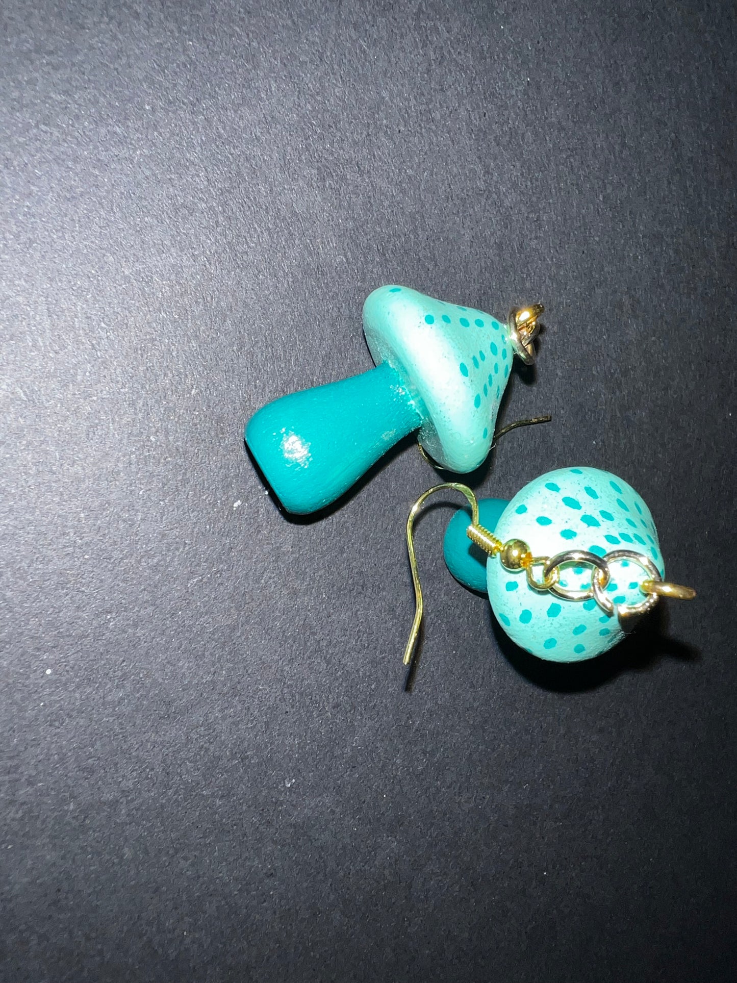 Mushroom Earrings - Aqua & Teal