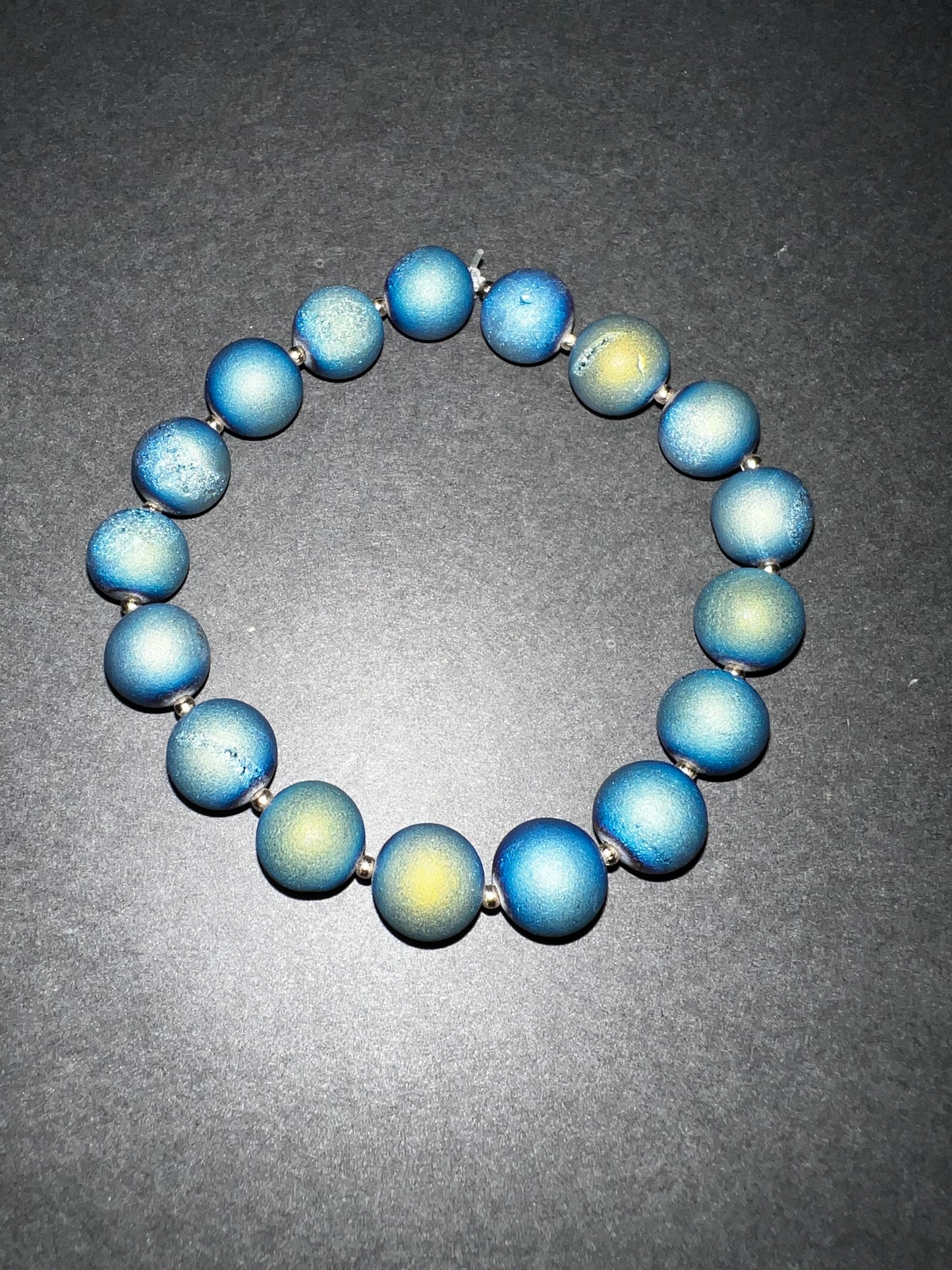 Blue Druzy & Gold Bracelet