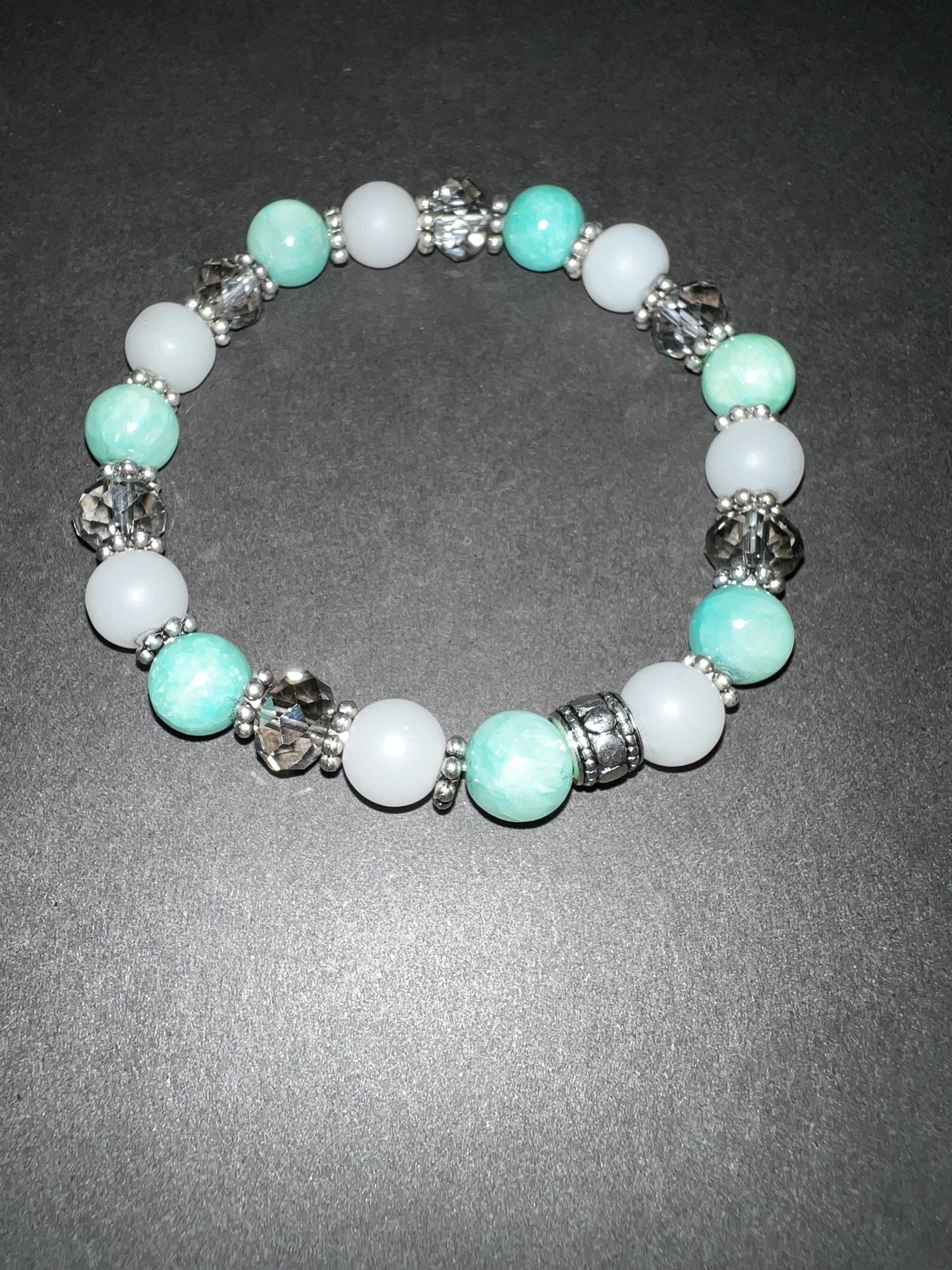 Aquas & Silver Bracelet Set