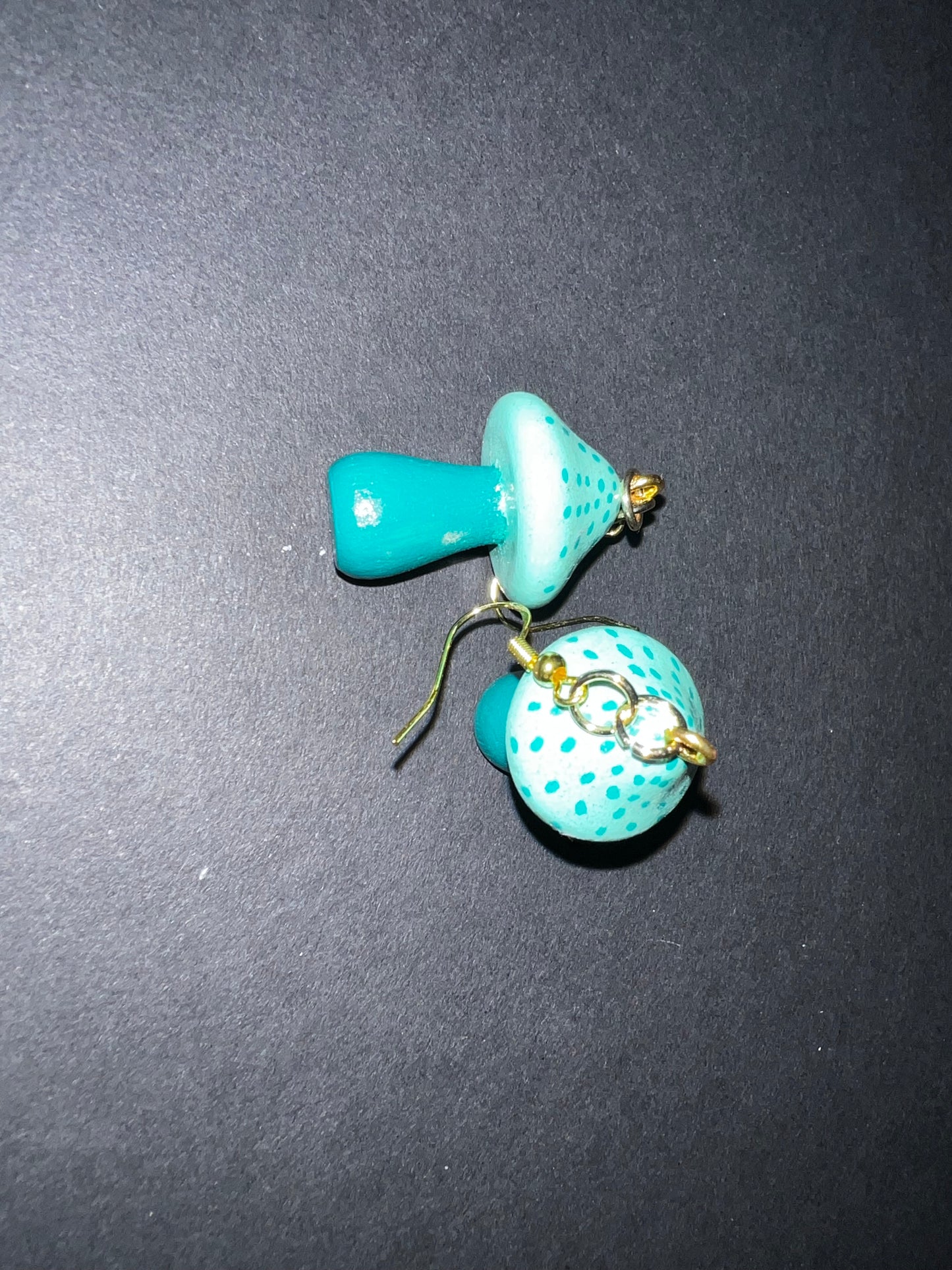 Mushroom Earrings - Aqua & Teal