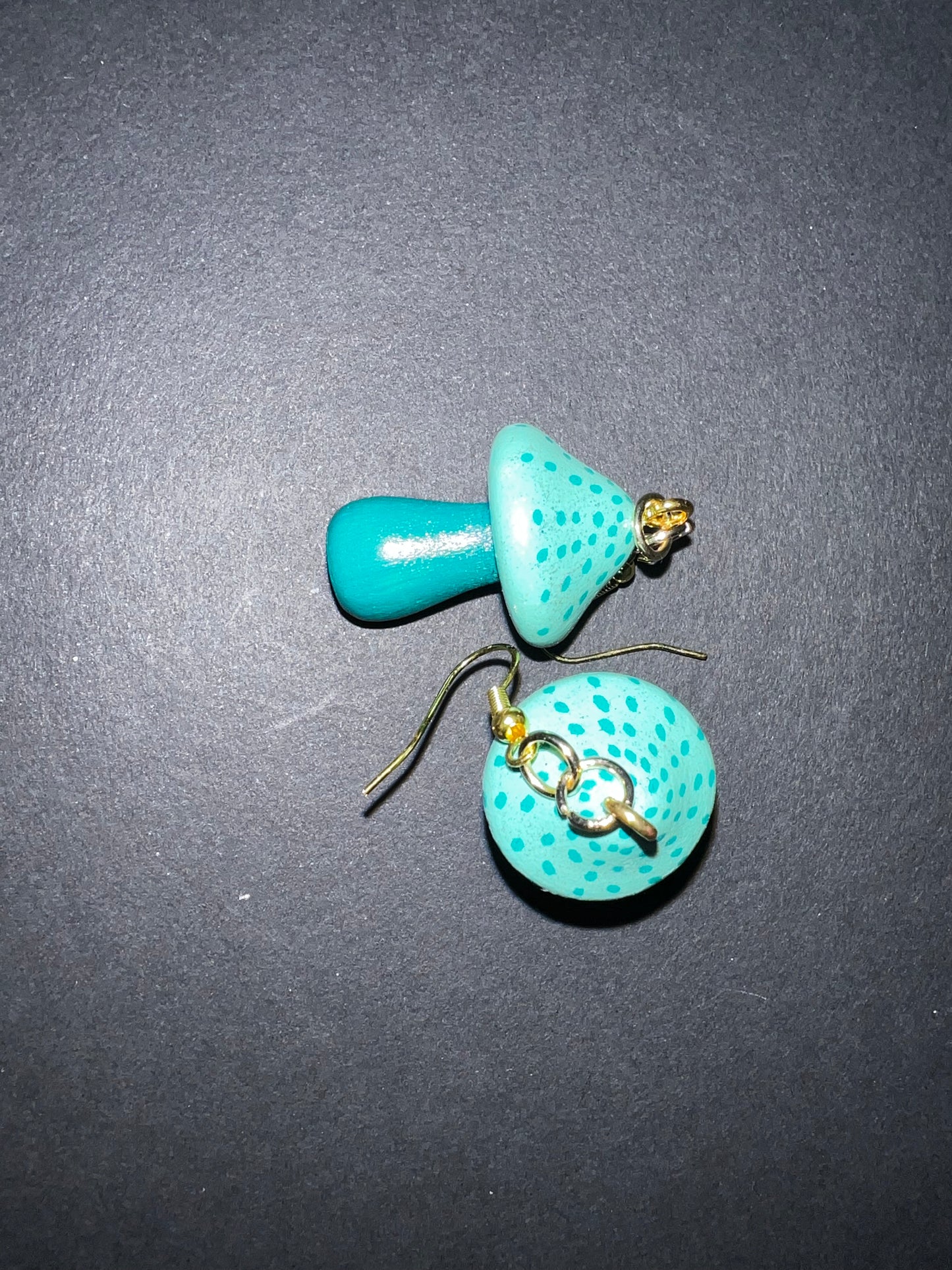 Mushroom Earrings - Aqua & Teal