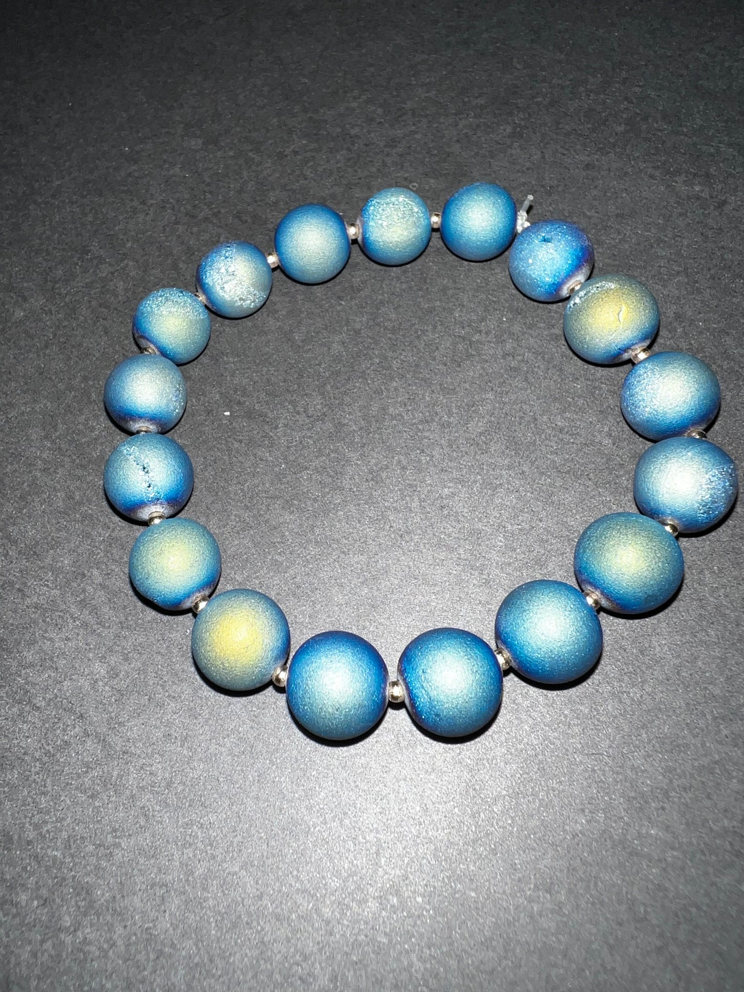 Blue Druzy & Gold Bracelet