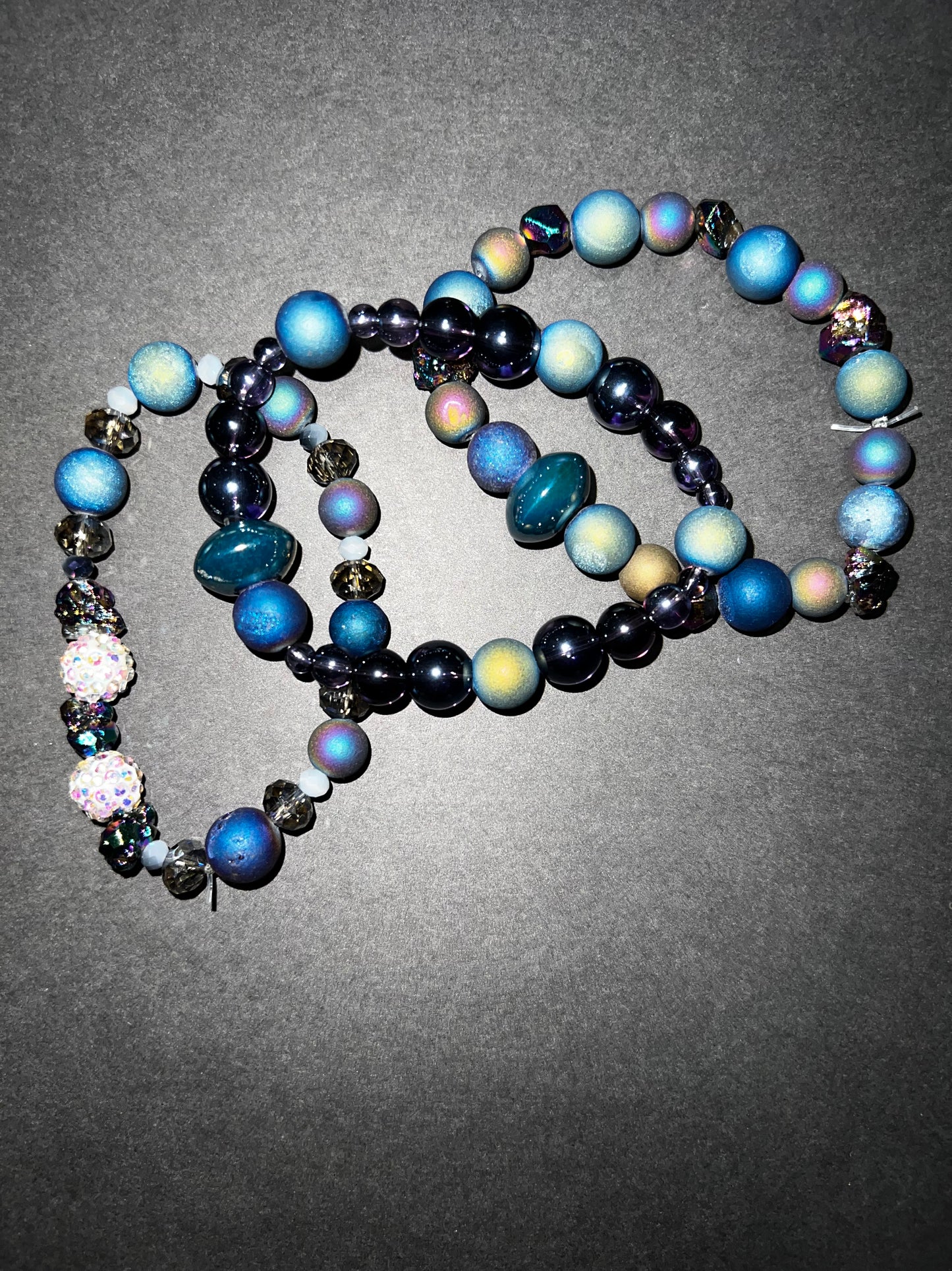 Blue/Green Druzy Bracelet Set