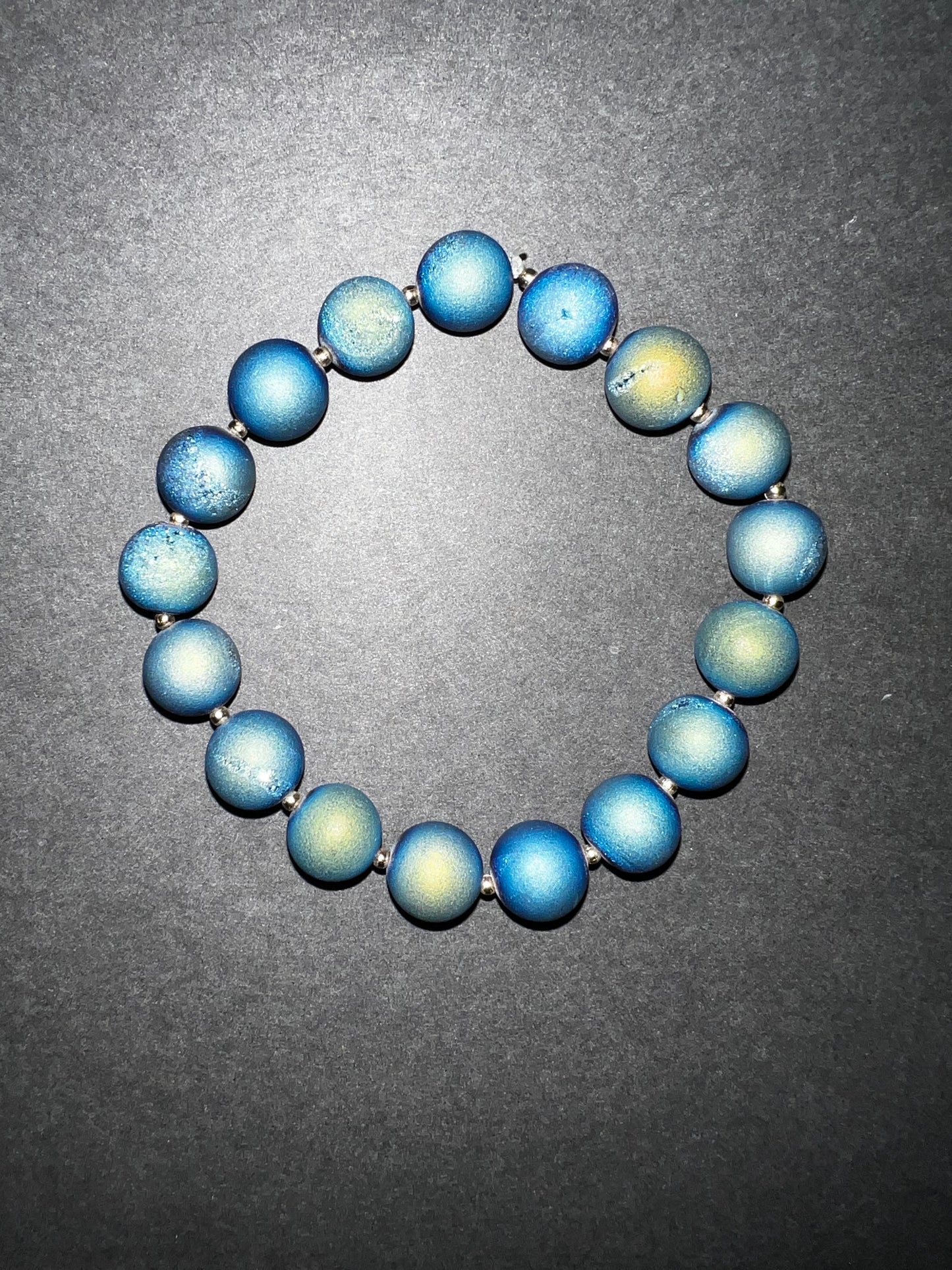 Blue Druzy & Gold Bracelet