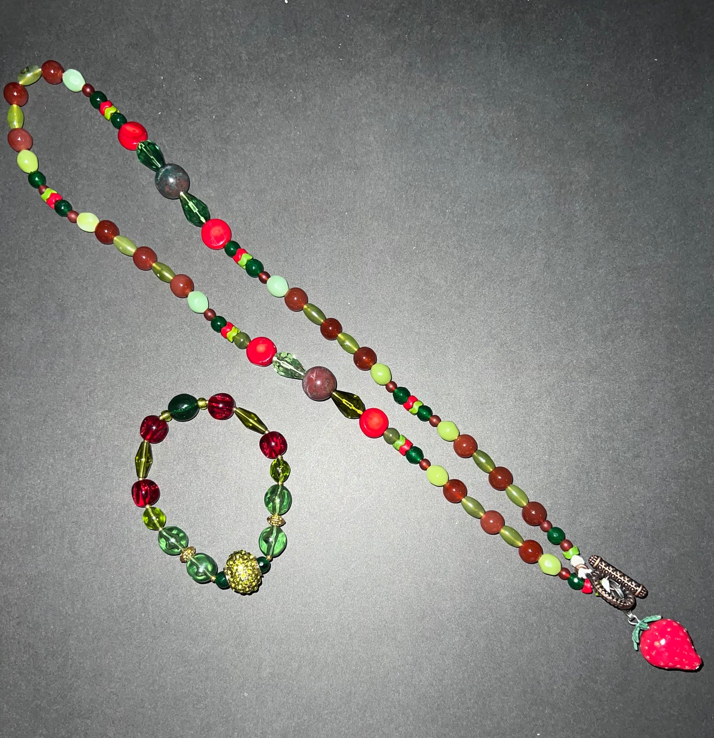 Strawberry Dreams Necklace & Bracelet Set