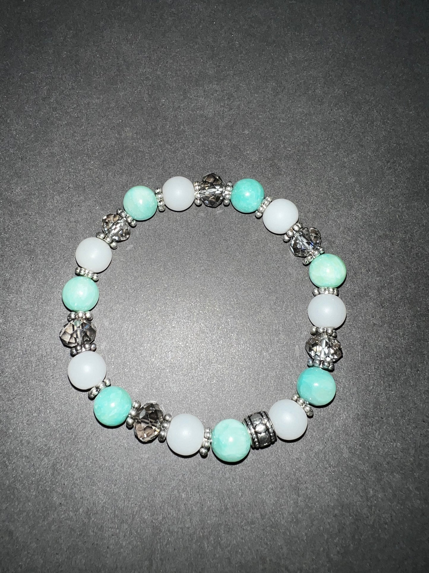 Aquas & Silver Bracelet Set