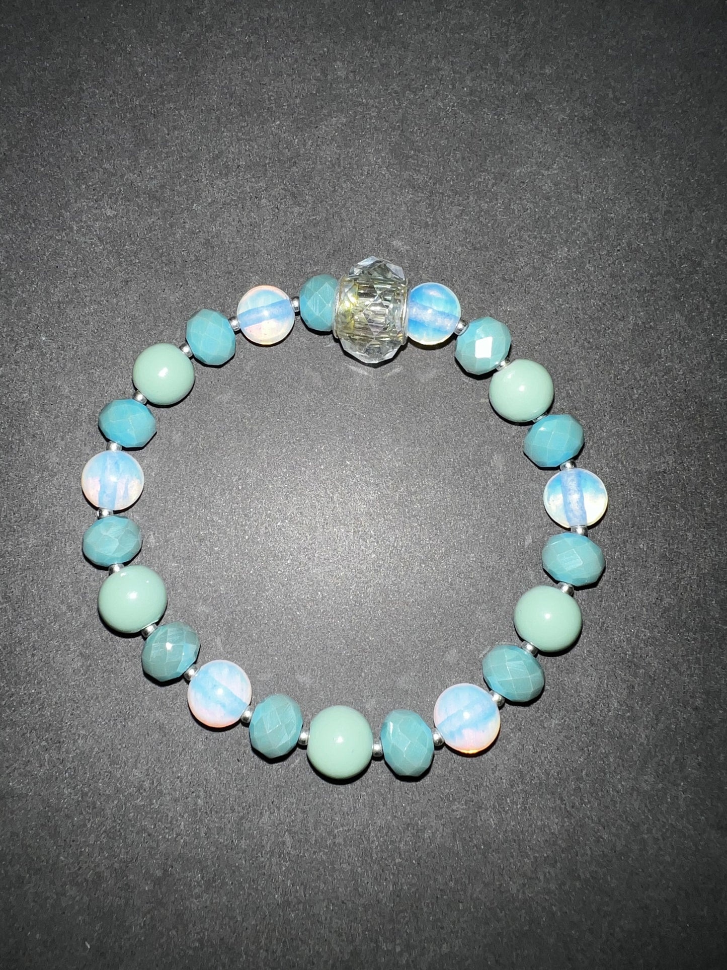 Aquas & Silver Bracelet Set
