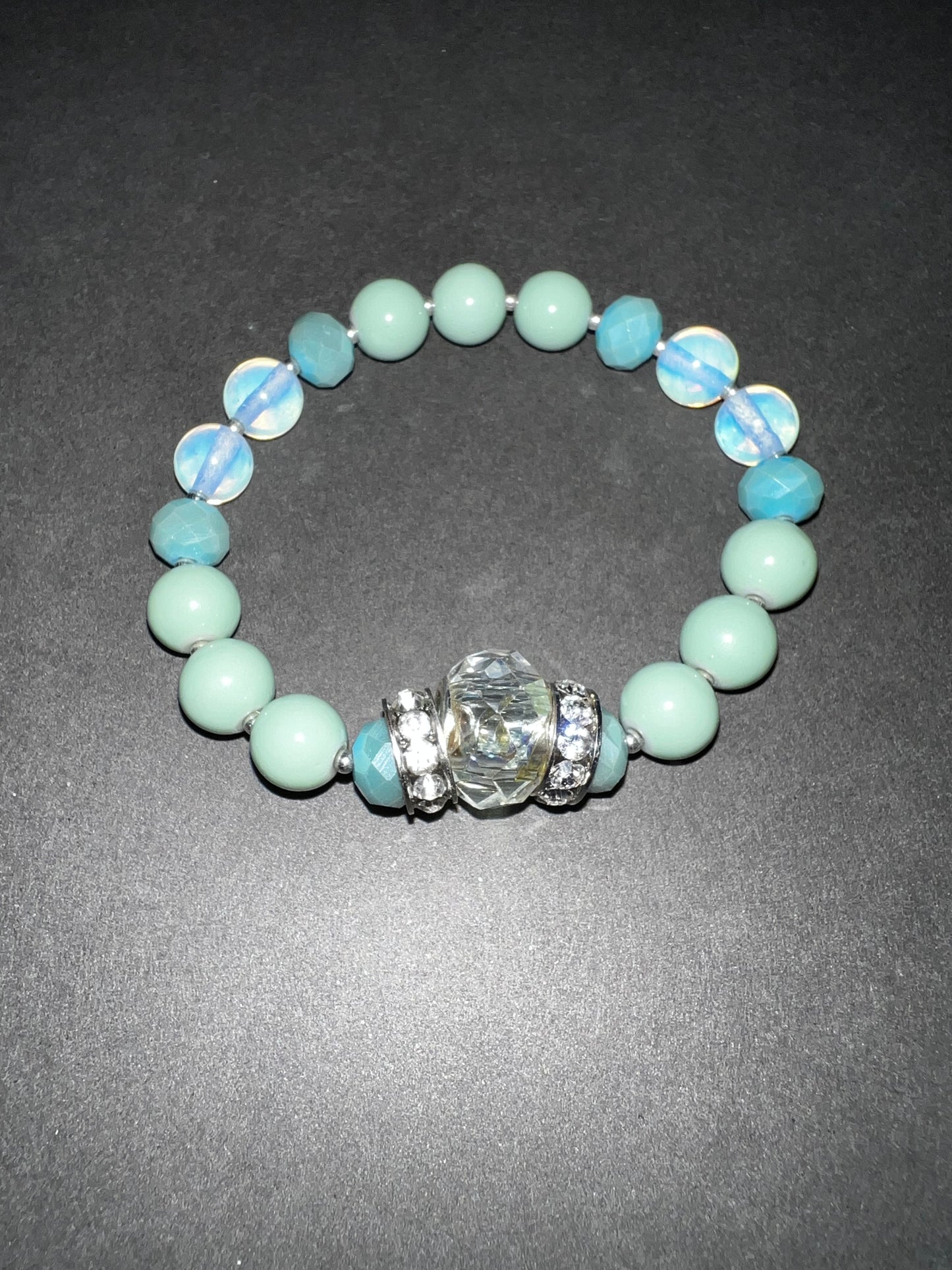 Aquas & Silver Bracelet Set
