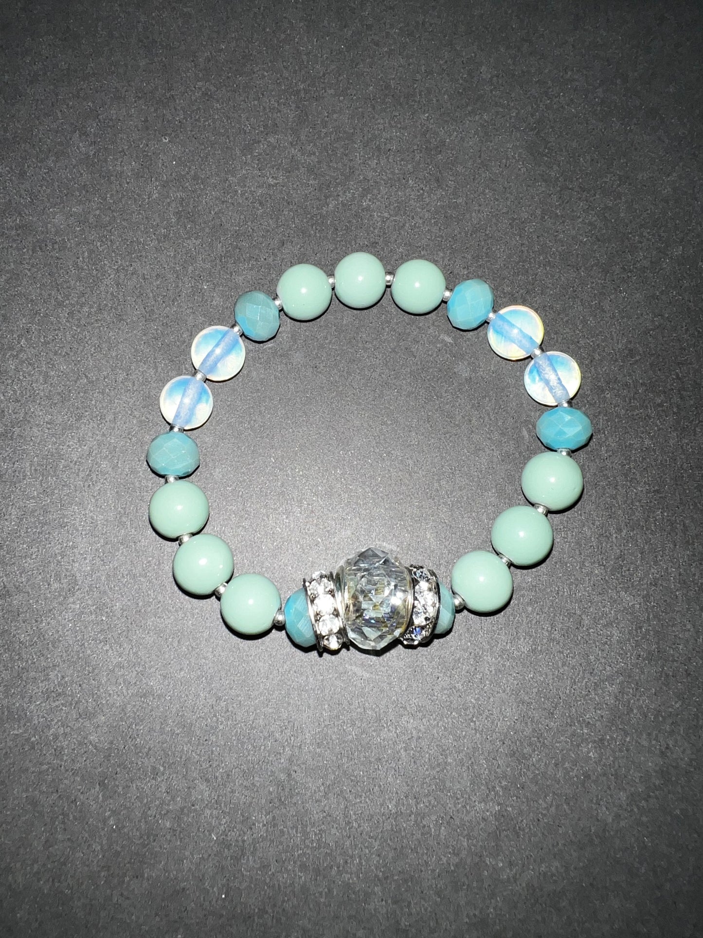 Aquas & Silver Bracelet Set