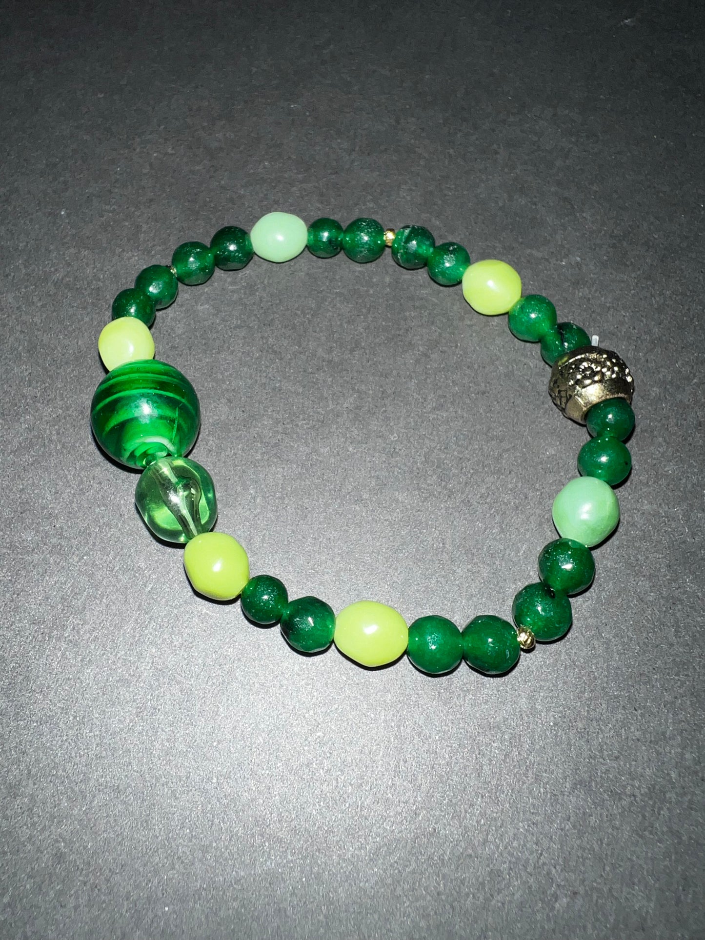 Silver & Gold Jade Bracelet Set