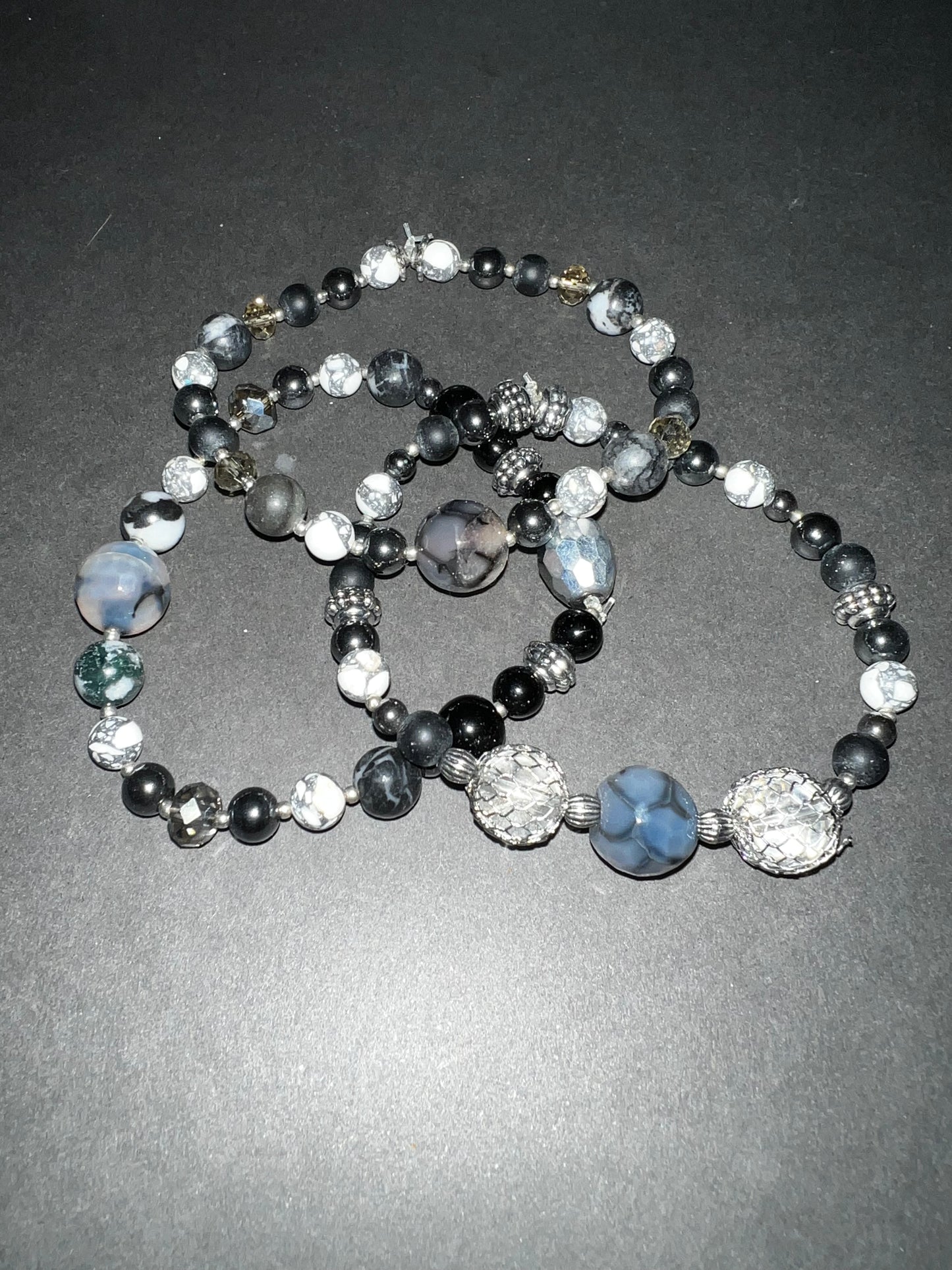 Monochrome Bracelet & Earring Set