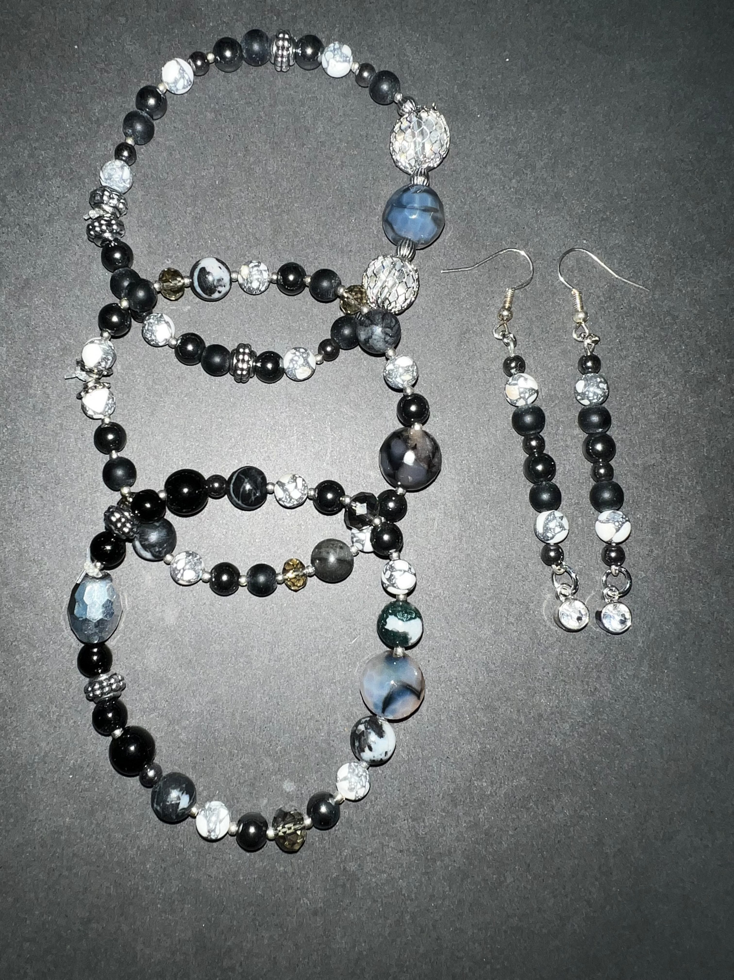 Monochrome Bracelet & Earring Set