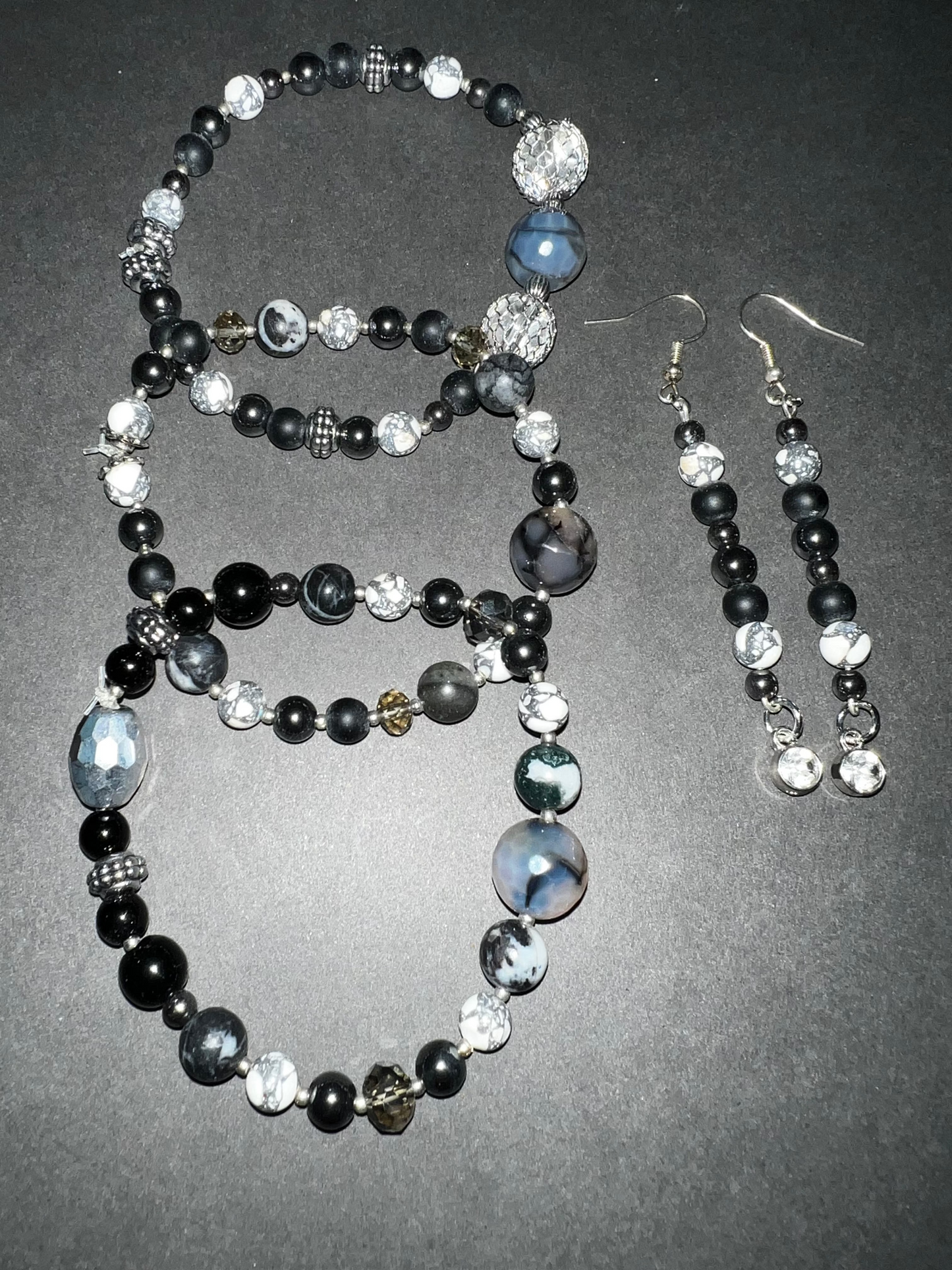 Monochrome Bracelet & Earring Set