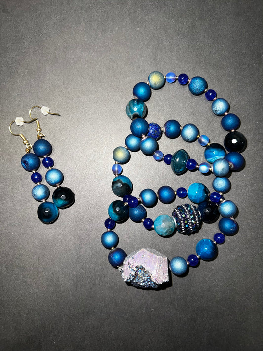 Blues Bracelet & Earrings Set