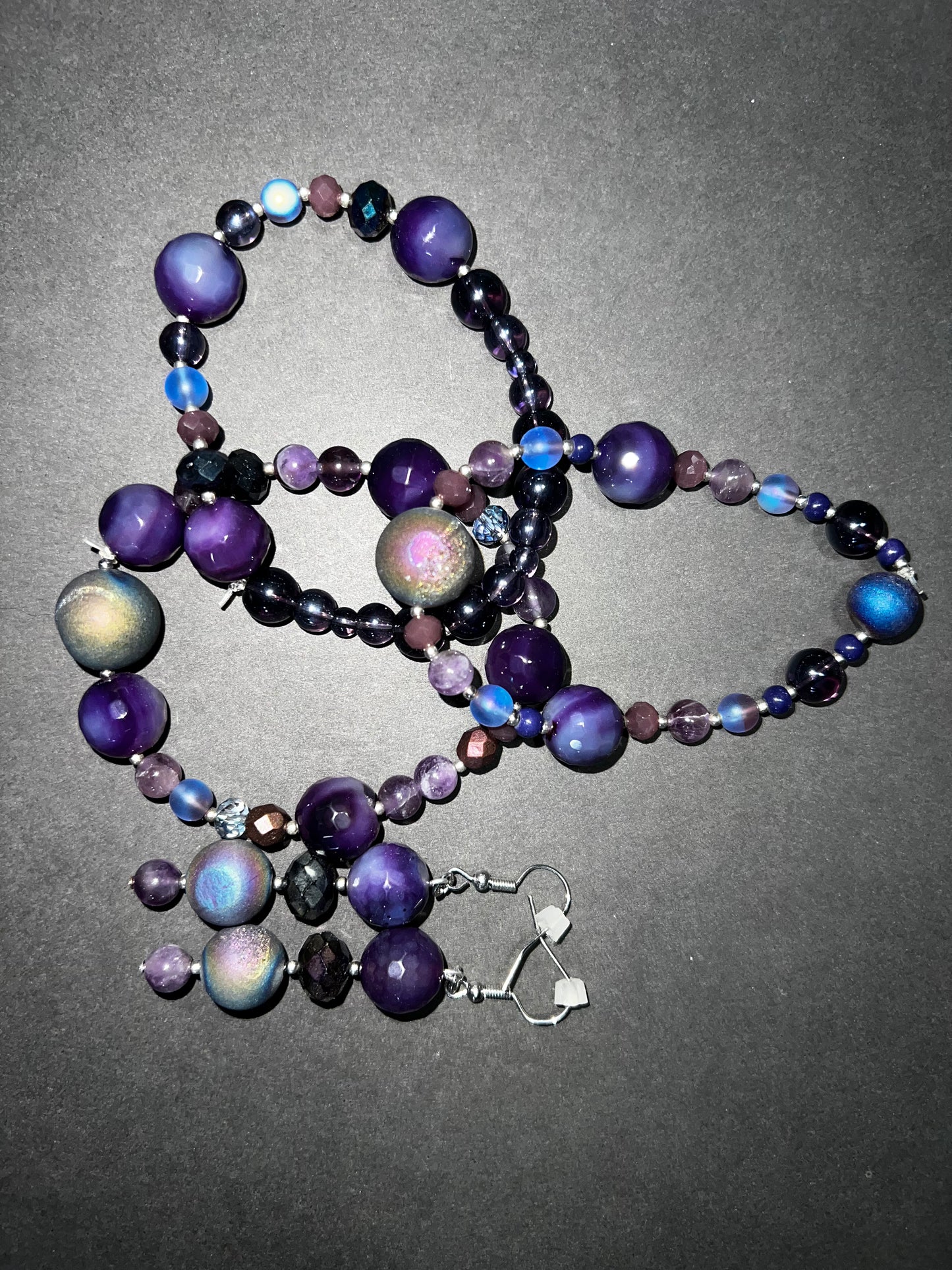 Purple Pleasures Bracelet & Earrings Set