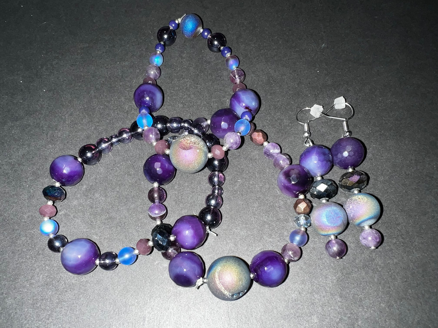 Purple Pleasures Bracelet & Earrings Set