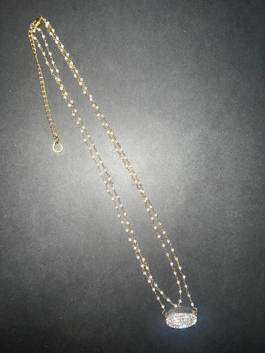 Prayer Bead Necklace - White Quartz