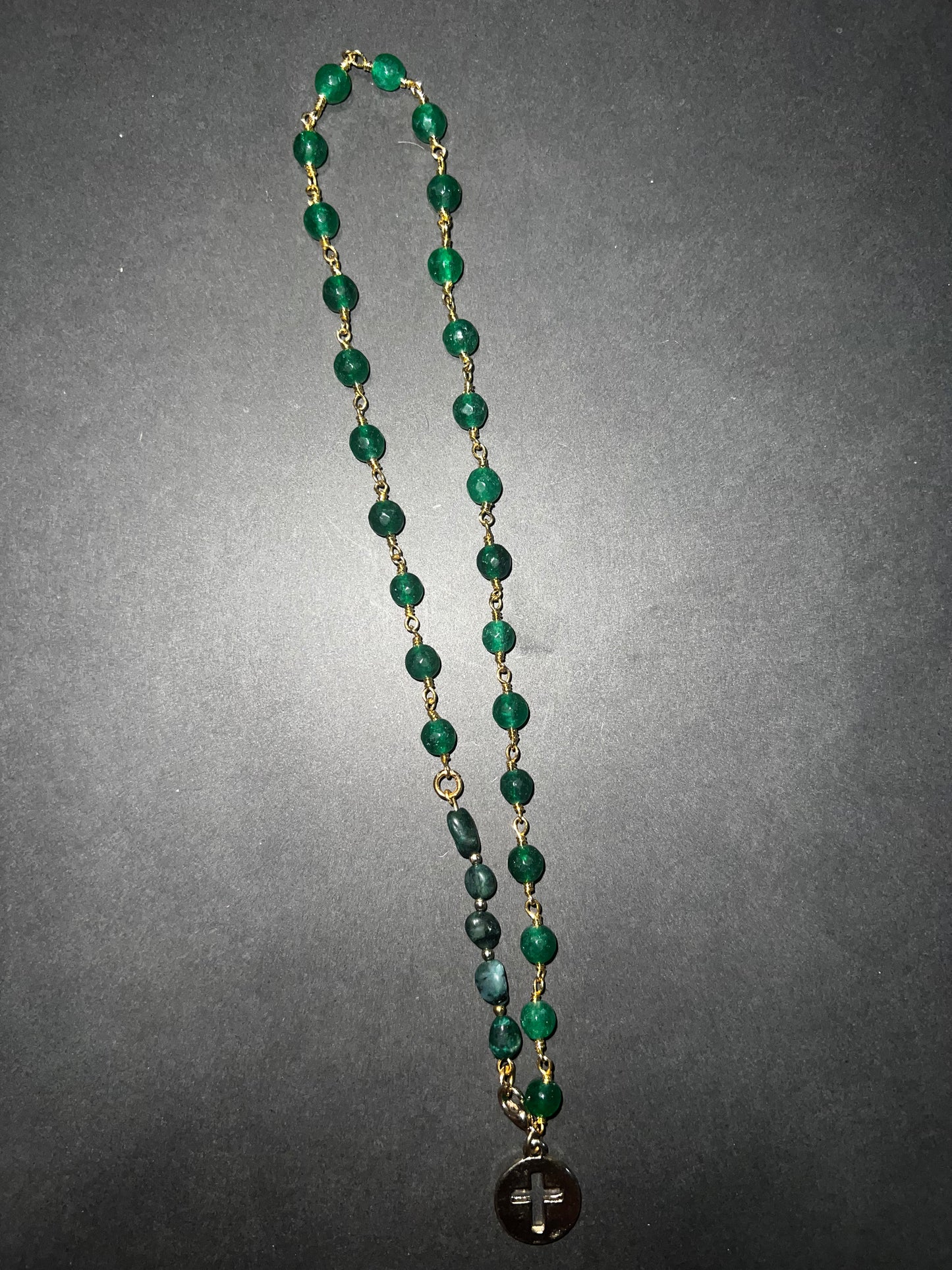Prayer Bead Necklace/Bracelet - Green Jade / Malachite