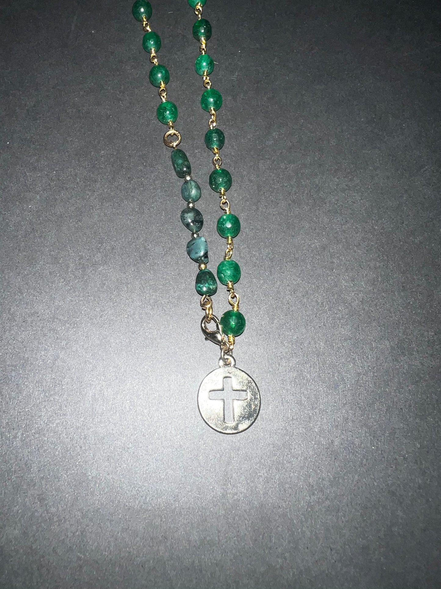Prayer Bead Necklace/Bracelet - Green Jade / Malachite