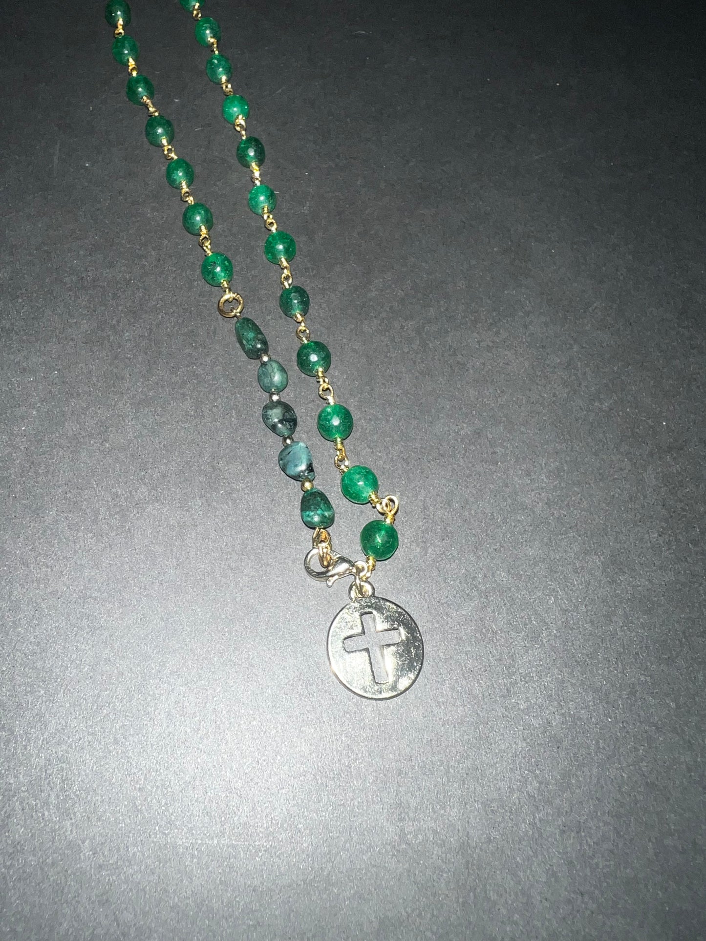 Prayer Bead Necklace/Bracelet - Green Jade / Malachite