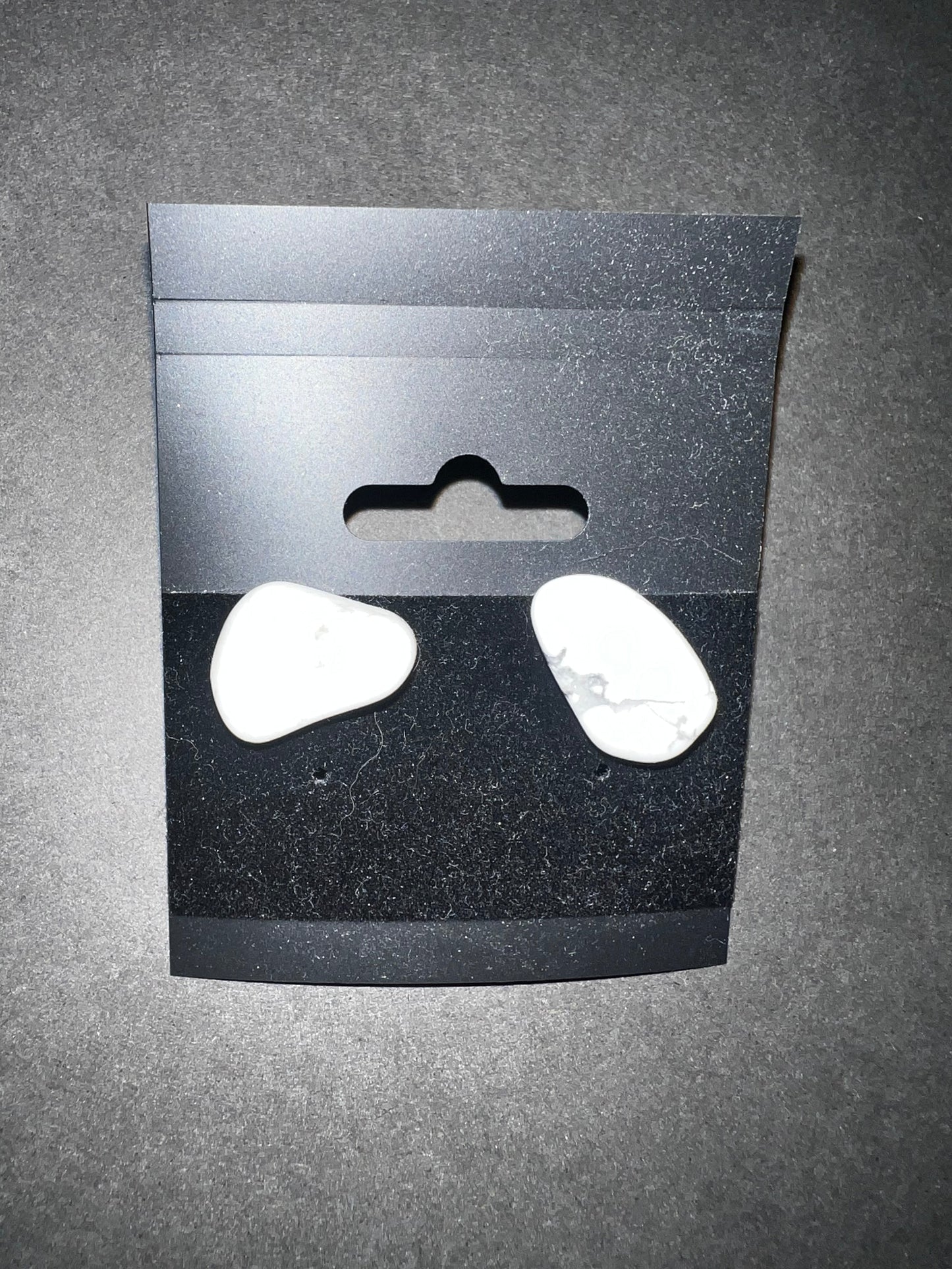 White Howlite Stud Earrings