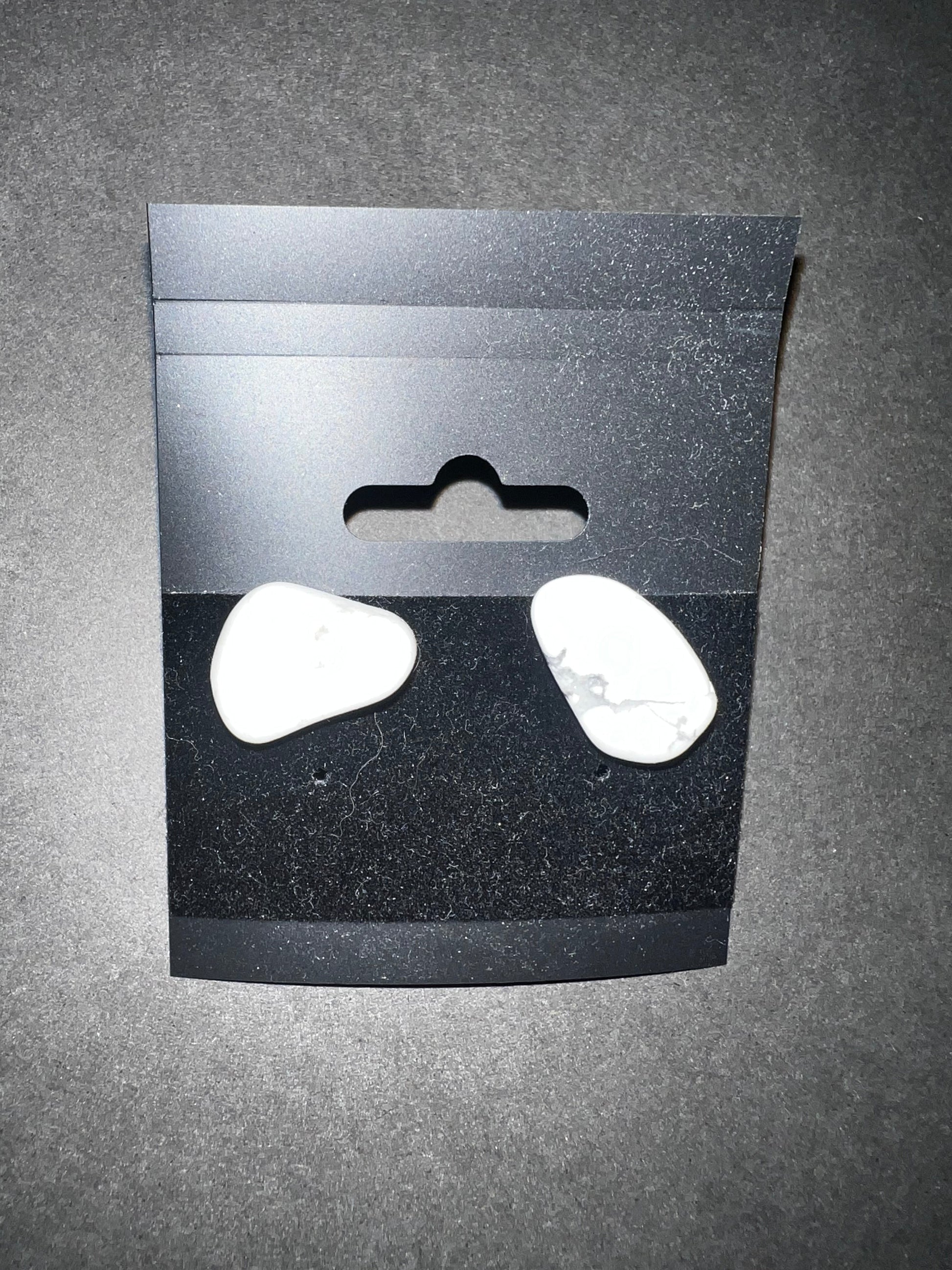 White Howlite Stud Earrings