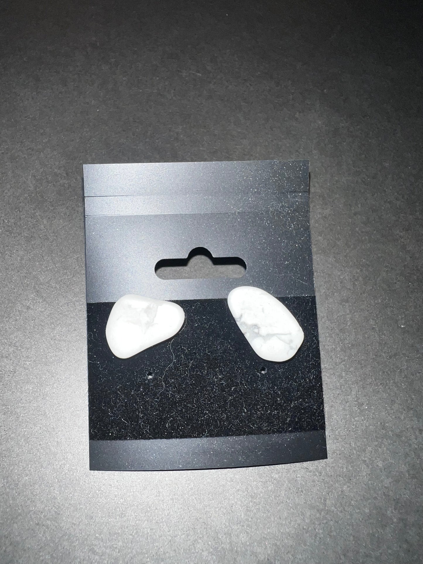 White Howlite Stud Earrings